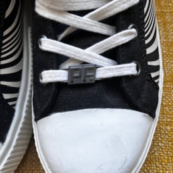 NEW PF Flyers Chill house Collab Black White High Top Sneakers Women’s Sz 8 NWOT - Picture 6 of 13